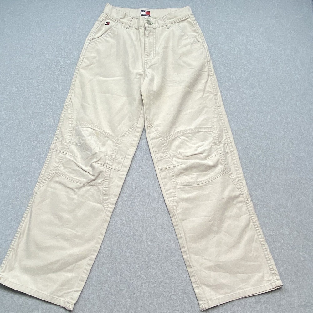 Vintage Tommy Hilfiger Size 14 Pants Double Knee Wide Leg Flag Tag